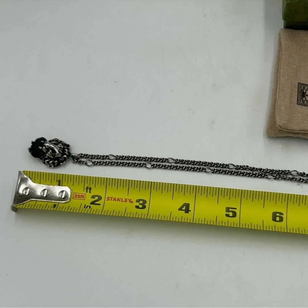 Unisex Gucci, iconic lion had silver tone crystal necklace made in Italy